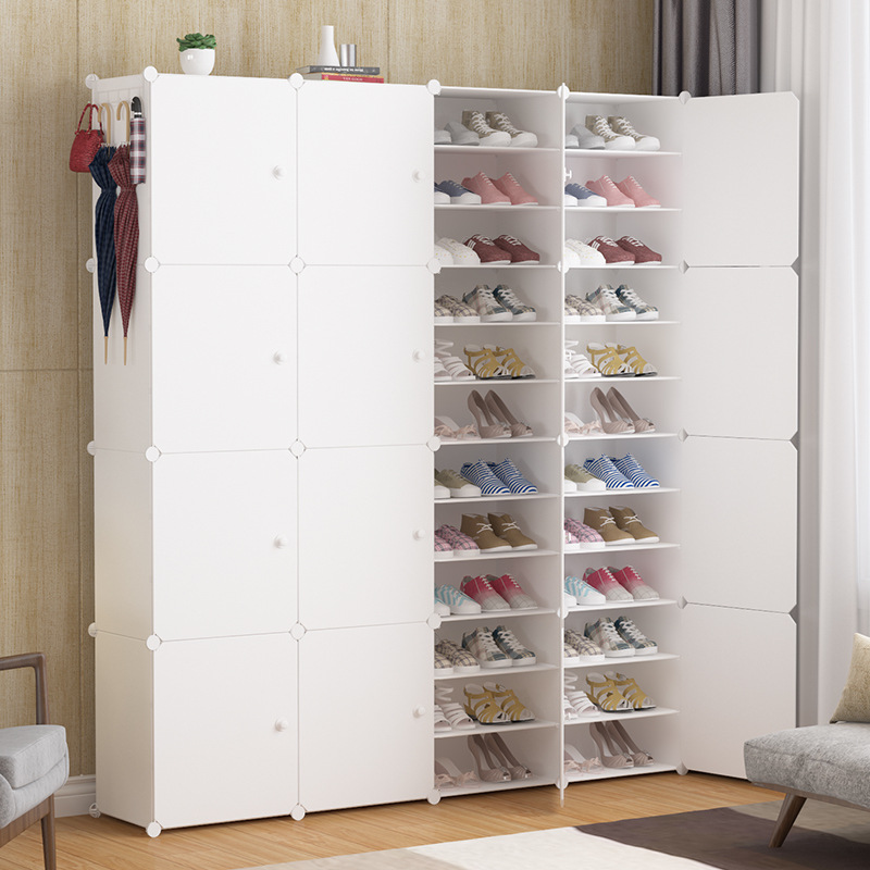 Simple Adjustable Shoe Rack Three-Layer Plastic Household Space-Saving Shoe Cabinet Economical Dormitory Simple Modern Doorway Cabinet