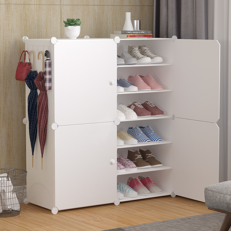 Simple Adjustable Shoe Rack Three-Layer Plastic Household Space-Saving Shoe Cabinet Economical Dormitory Simple Modern Doorway Cabinet