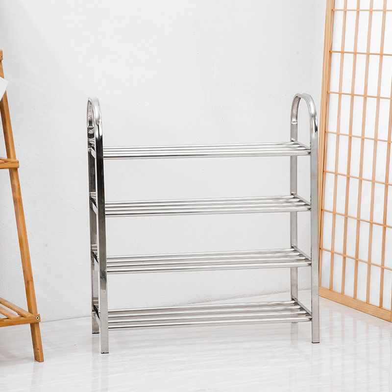 Shoe rack stainless steel multi-layer assembly simple waterproof shoe cabinet economy dormitory storage rack at the door shelf