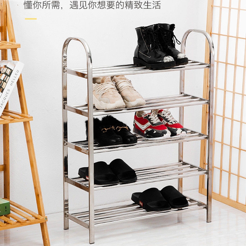 Shoe rack stainless steel multi-layer assembly simple waterproof shoe cabinet economy dormitory storage rack at the door shelf