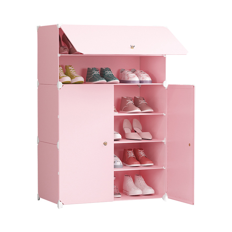 Living Room Simple Shoe Cabinet Storage Shoe Rack Simple Furniture Ultra-Thin Shoe Cabinet Factory Direct Dustproof Combination Plastic Cabinet