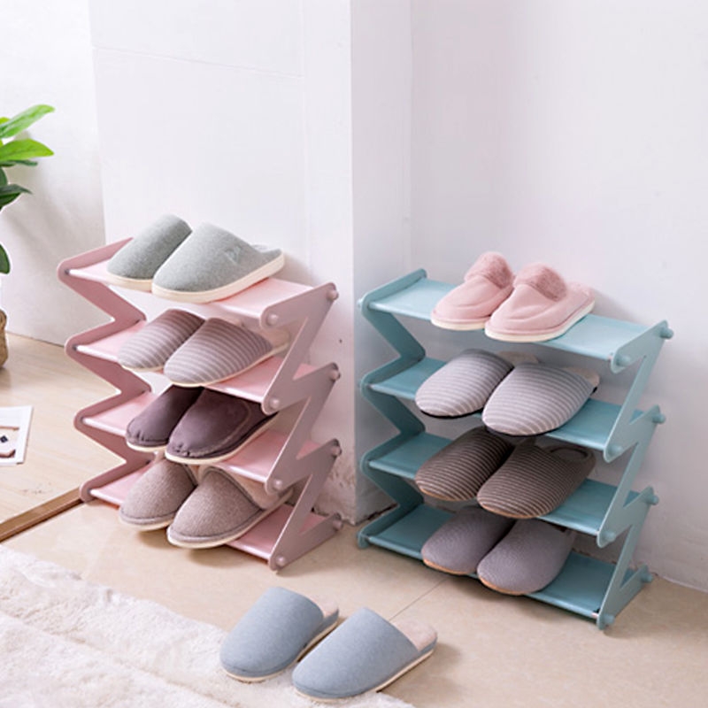 Foreign trade shoe rack Simple multilayer household assembly stainless steel cloth art filling receives shoe cabinet student dormitory shoe rack