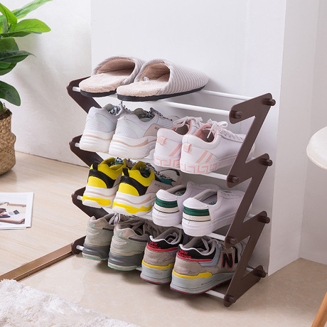 New plastic multi-layer shoe rack multifunctional assembly shoe rack household simple storage rack cloth art dustproof shoe rack