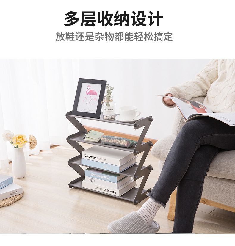 New plastic multi-layer shoe rack multifunctional assembly shoe rack household simple storage rack cloth art dustproof shoe rack