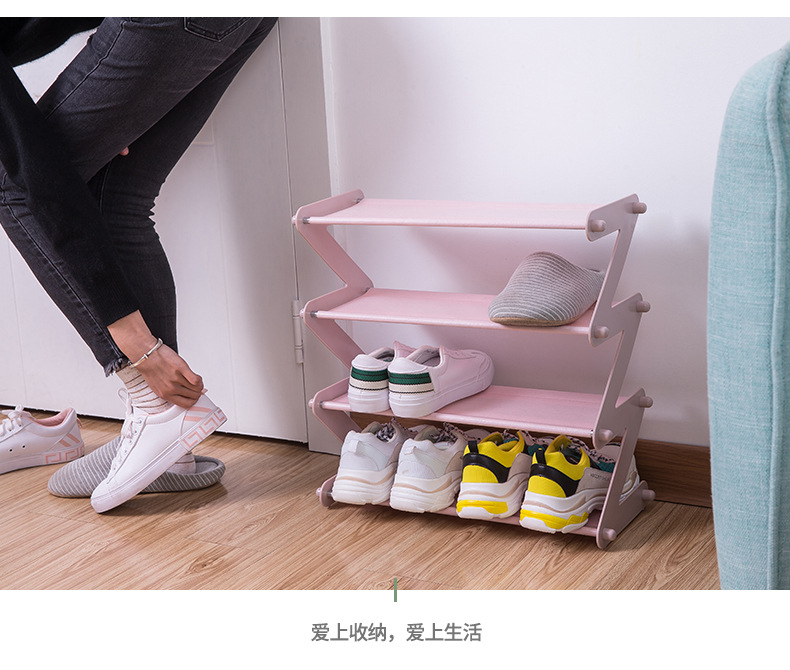 New plastic multi-layer shoe rack multifunctional assembly shoe rack household simple storage rack cloth art dustproof shoe rack