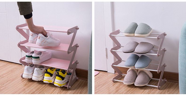 New plastic multi-layer shoe rack multifunctional assembly shoe rack household simple storage rack cloth art dustproof shoe rack