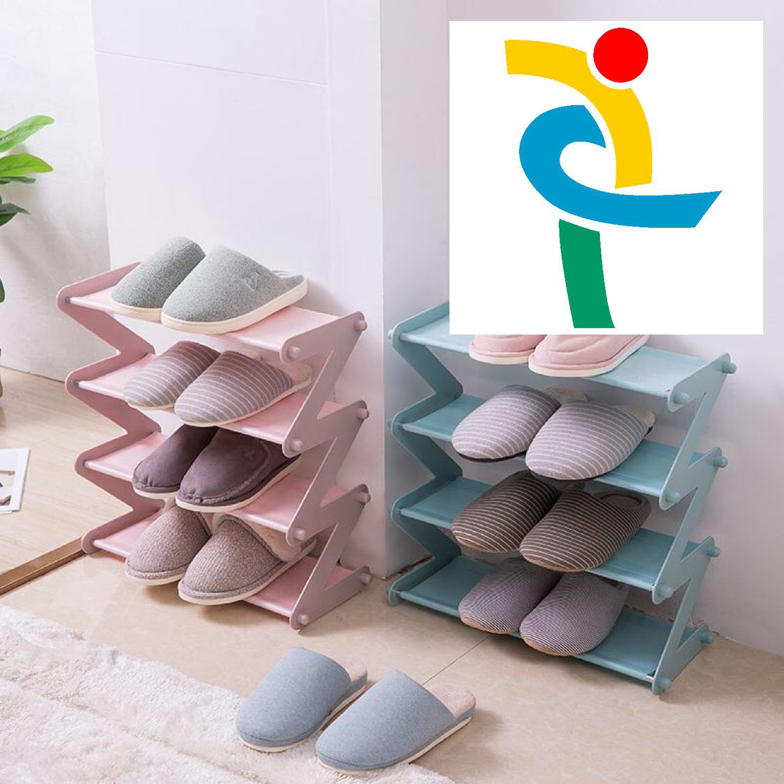 Z-Type Simple Multilayer Small Size Shoe Rack Home Dormitory Shoe Cabinet Stainless Steel Storage Rack Multi-Functional Storage Rack