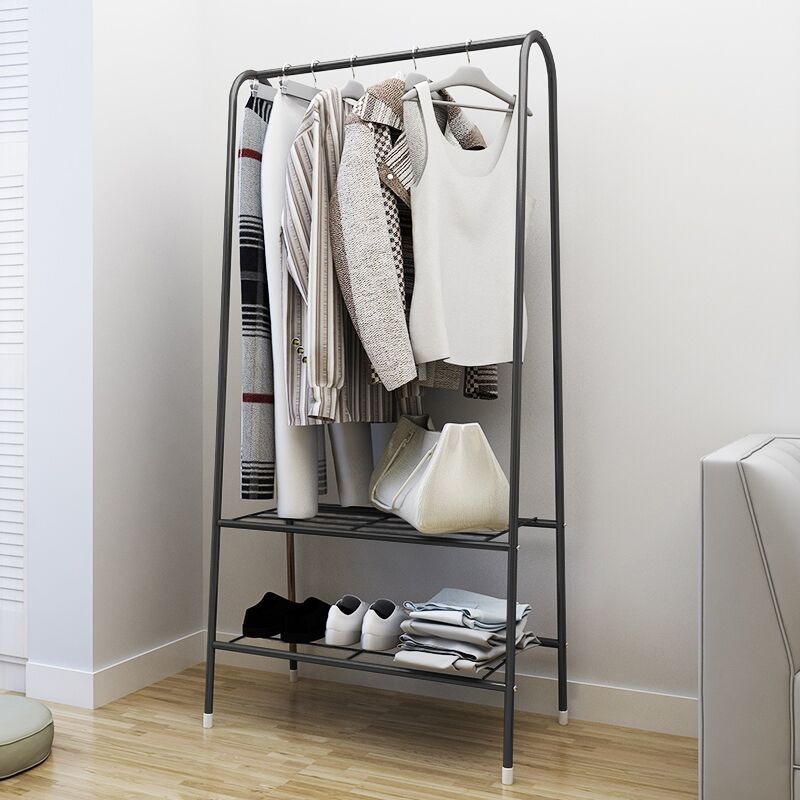 Iron clothes hanger floor coat and hat rack household clothes indoor and outdoor multi-functional clothes hanger