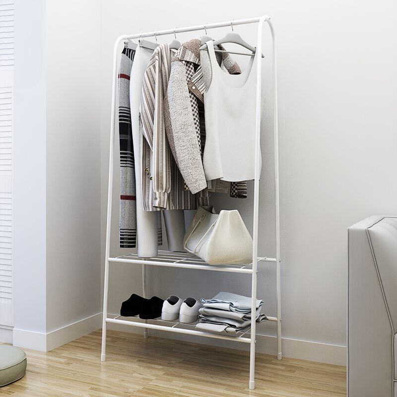 Iron clothes hanger floor coat and hat rack household clothes indoor and outdoor multi-functional clothes hanger