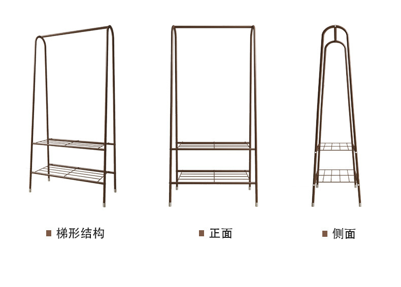 Iron clothes hanger floor coat and hat rack household clothes indoor and outdoor multi-functional clothes hanger Iron clothes hanger floor coat and hat rack household clothes indoor and outdoor multi-functional clothes hanger