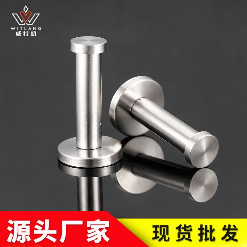  Stainless Steel Hanger Bathroom Hardware Pendant Coat Hook Wall Hollow Cylindrical Single Hook Wholesale