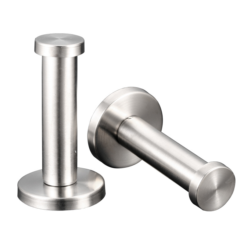  Stainless Steel Hanger Bathroom Hardware Pendant Coat Hook Wall Hollow Cylindrical Single Hook Wholesale