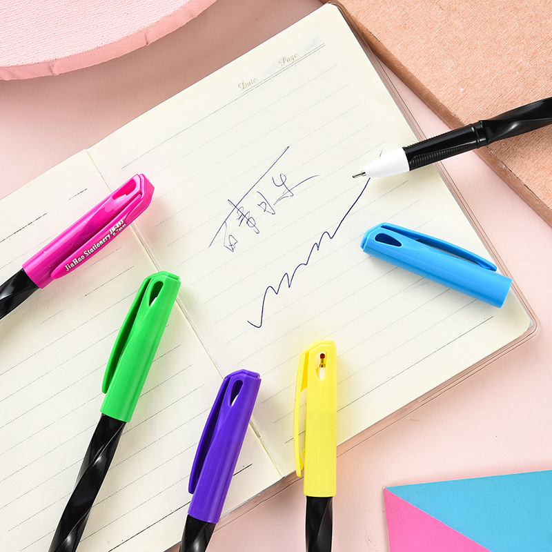 Creative Spiral Pen Holder Middle School Student Practice Pen for Calligraphy Writing Smooth Signature Pen Box Gift Pen Stationery Customization Wholesale