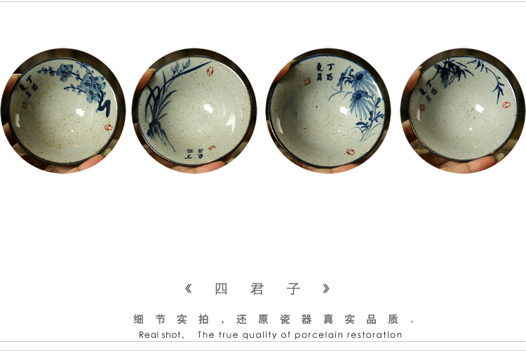 Coarse Pottery Cup Handmade and HandPainted Blue and White Porcelain Calligraphy Teacup Celadon Glaze BambooHat Type Cup Coarse Pottery Cup Handmade and HandPainted Blue and White Porcelain Calligraphy Teacup Celadon Glaze BambooHat Type Cup
