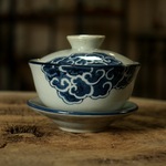Fu Tea Set Coarse Pottery Tea Cup Handmade and HandPainted Calligraphy Tea Cup Xiangyun BambooHat Type Cup Master Cup Fu Tea Set Coarse Pottery Tea Cup Handmade and HandPainted Calligraphy Tea Cup Xiangyun BambooHat Type Cup Master Cup