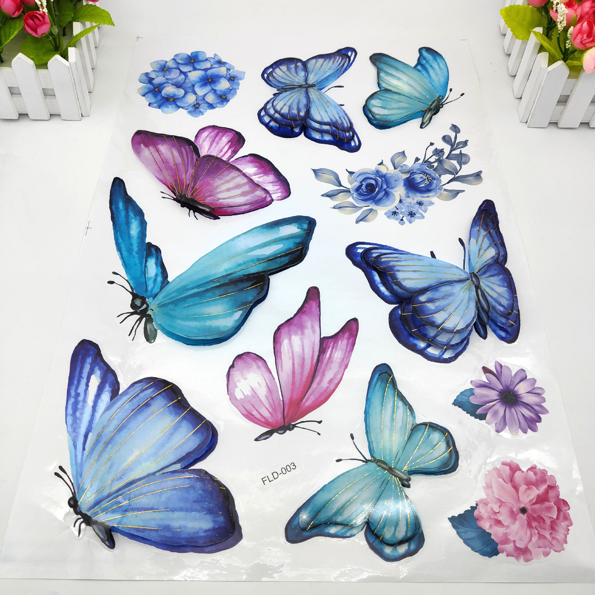 3D Bronzing PVC Multi-Level Three-Dimensional Butterfly Decorative Wall Stickers Anti-Real Butterfly Three-Dimensional Refrigerator Sticker Decoration Stickers