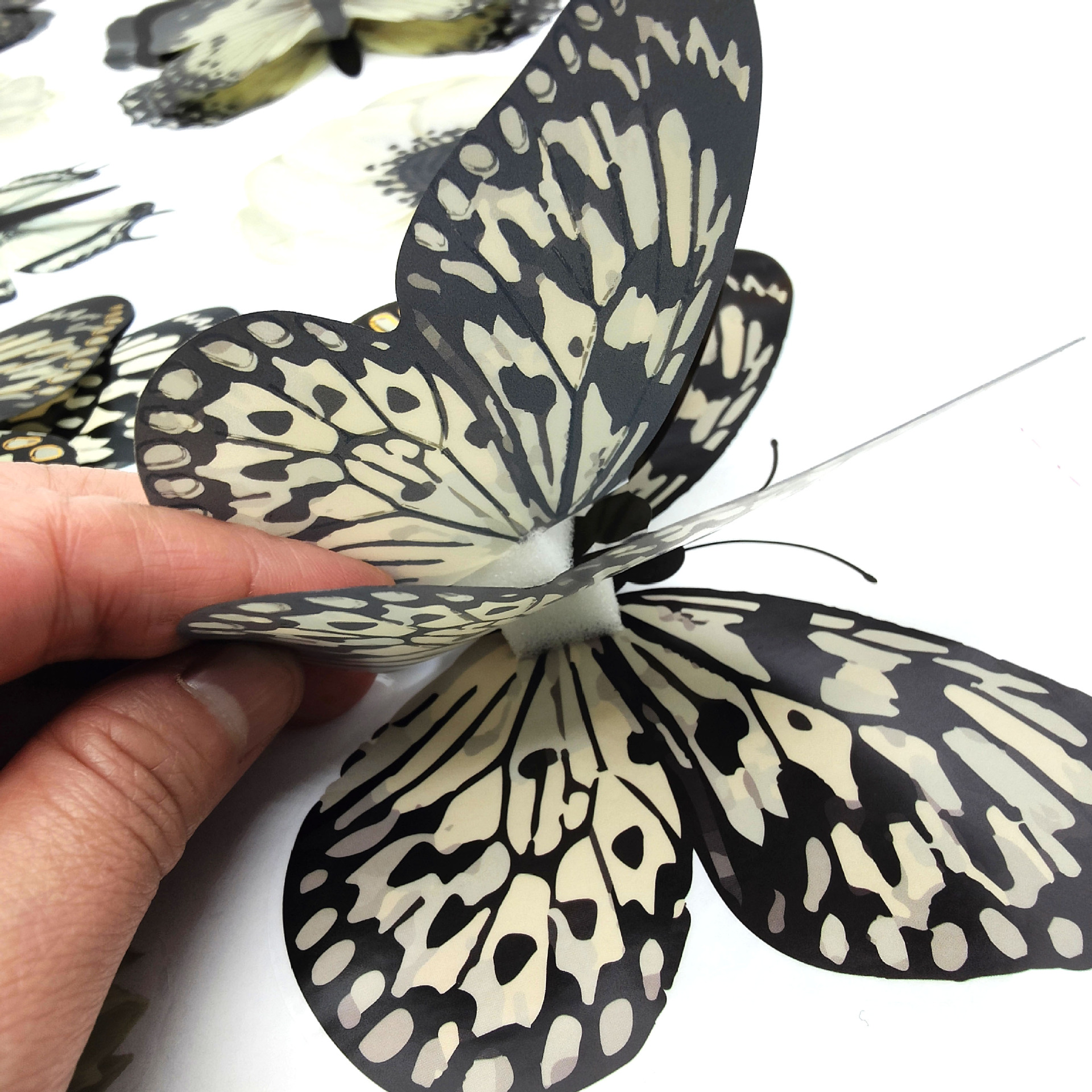 3D Bronzing PVC Multi-Level Three-Dimensional Butterfly Decorative Wall Stickers Anti-Real Butterfly Three-Dimensional Refrigerator Sticker Decoration Stickers