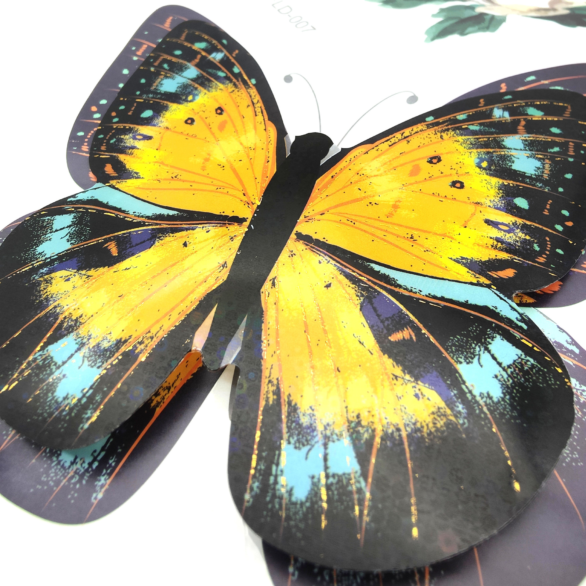 3D Bronzing PVC Multi-Level Three-Dimensional Butterfly Decorative Wall Stickers Anti-Real Butterfly Three-Dimensional Refrigerator Sticker Decoration Stickers