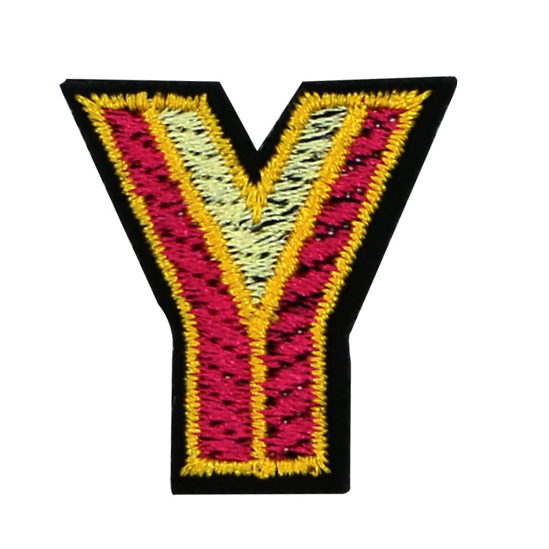Popular Cloth Sticker Embroidery Color English Alphabet Letters Patch Clothing Accessories Sling Bag in a Jacket Loy Shoes and Hat Decoration Cloth Label Badge