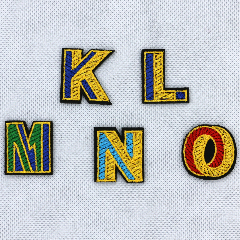 Popular Cloth Sticker Embroidery Color English Alphabet Letters Patch Clothing Accessories Sling Bag in a Jacket Loy Shoes and Hat Decoration Cloth Label Badge