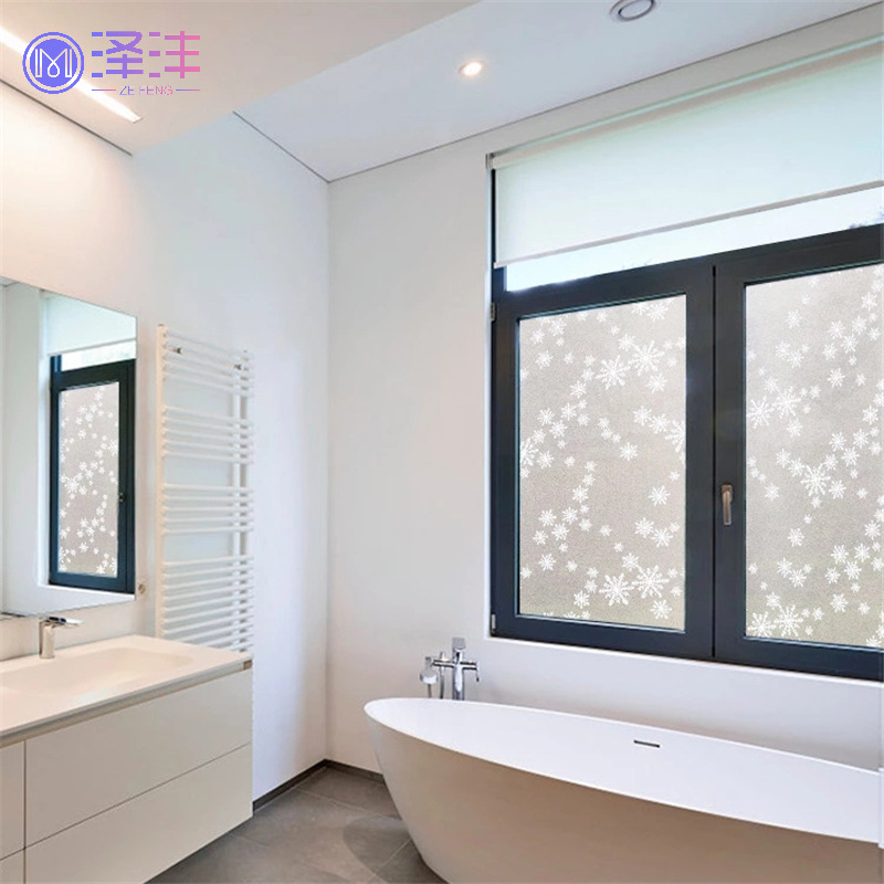 Glue-Free Scrub Paper-Cut for Window Decoration Static Glass Paste Anti-Privacy Christmas Snowflake Decorative Film Shading Window Sticker Insulation