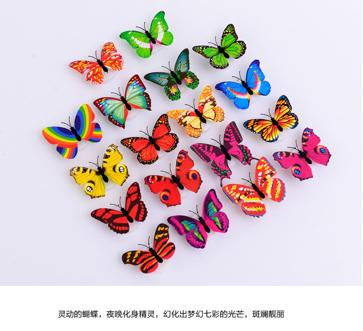 LED Luminous Colorful Color Changing Butterfly Small Night Lamp Wholesale Gift Simulation Stereo Wall Sticker Small Night Lamp Furniture Decoration LED Luminous Colorful Color Changing Butterfly Small Night Lamp Wholesale Gift Simulation Stereo Wall Sticker Small Night Lamp Furniture Decoration