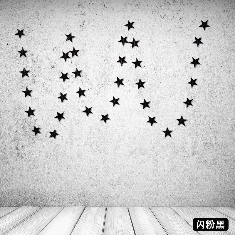 Multi-Color Mirror Sticker Pentagram Star Paper Stringing Flower Christmas Decoration Wedding Birthday Party Hanging Flag Showcase