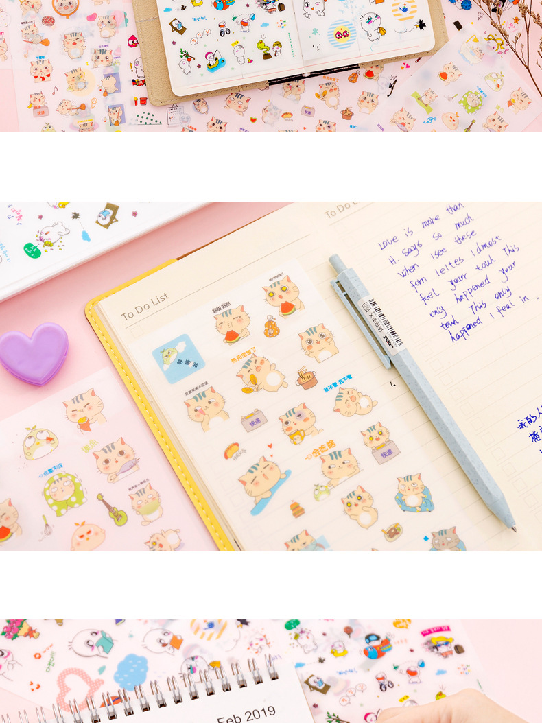 Creative Cartoon Cute Pet Cat Sticker Cute Refreshing DIY Album Mobile Phone Decoration Stickers Children's Stickers Creative Cartoon Cute Pet Cat Sticker Cute Refreshing DIY Album Mobile Phone Decoration Stickers Children's Stickers