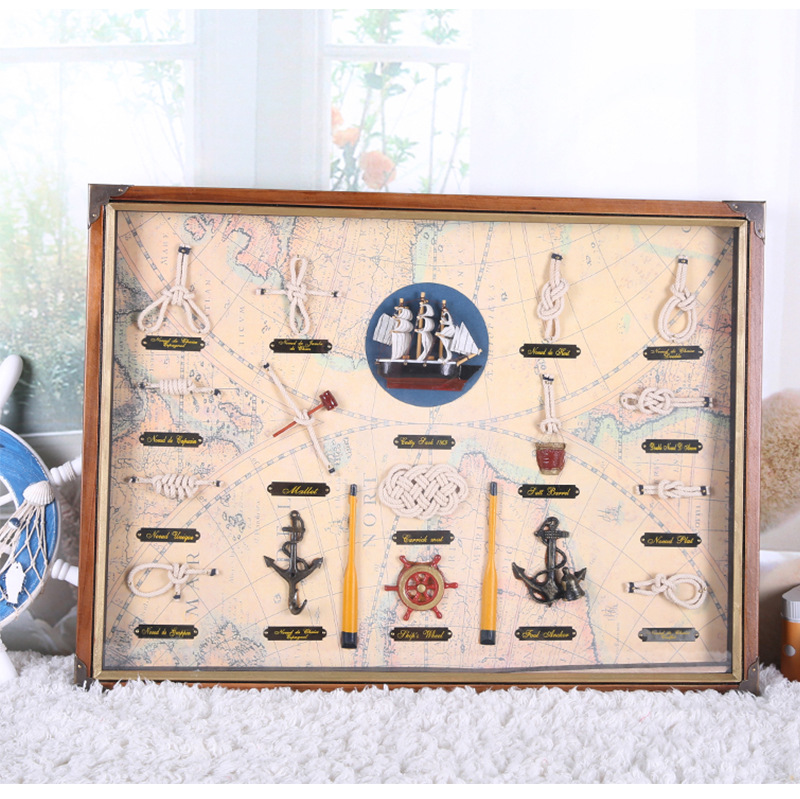 Mediterranean Sailor Knot Photo Frame Wall-Mounted Marine Picture Frame Home Wooden Ornaments Wall-Mounted Ornaments Wholesale Mediterranean Sailor Knot Photo Frame Wall-Mounted Marine Picture Frame Home Wooden Ornaments Wall-Mounted Ornaments Wholesale