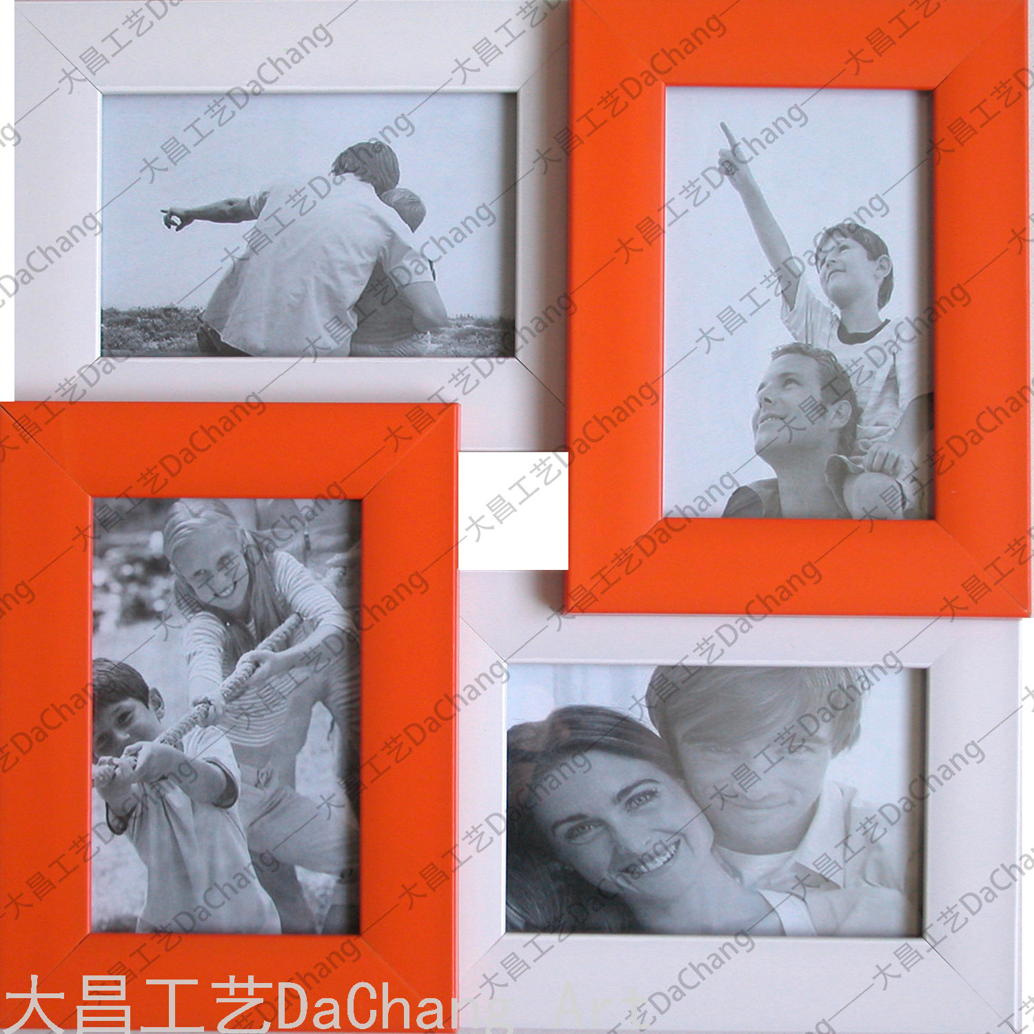 Five-Piece Combination Picture Frame Decorative Painting Wall-Mounted Clock Solid Wood Photo Wall Combination Custom Wedding Photo Frame Photo