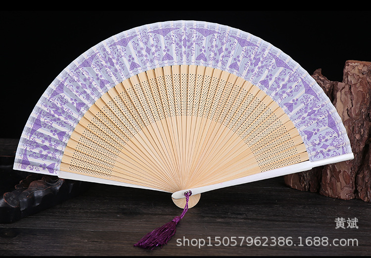 42 Square Chinese Style Painted Blue and White Porcelain Fan Bamboo Fan Craft Gift Daily High-End Female Fan Factory Direct Sales 42 Square Chinese Style Painted Blue and White Porcelain Fan Bamboo Fan Craft Gift Daily High-End Female Fan Factory Direct Sales