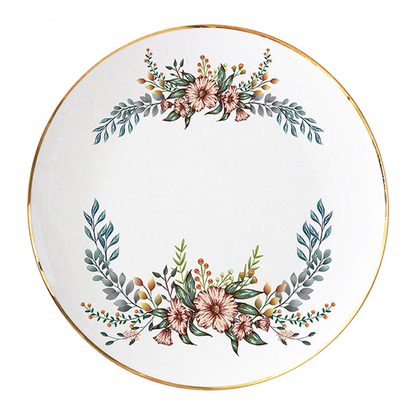 Bone Porcelain Plate Ceramic Western Cuisine Plate Tableware Hotel Table Setting Daily Necessities More Sizes Craft Ornaments