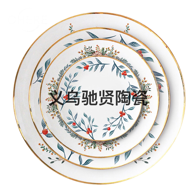 Bone Porcelain Plate Ceramic Western Cuisine Plate Tableware Hotel Table Setting Daily Necessities More Sizes Craft Ornaments