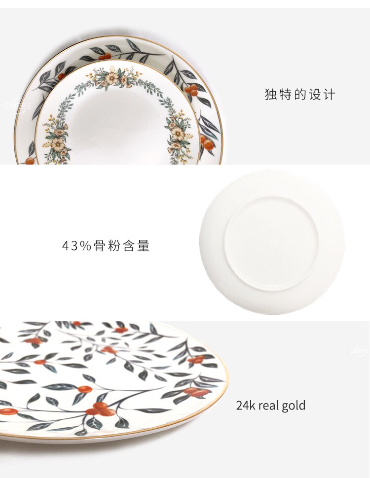 Bone Porcelain Plate Ceramic Western Cuisine Plate Tableware Hotel Table Setting Daily Necessities More Sizes Craft Ornaments