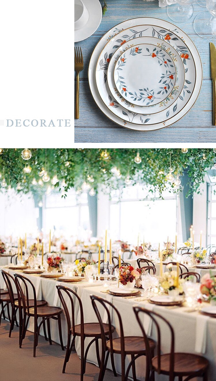 Bone Porcelain Plate Ceramic Western Cuisine Plate Tableware Hotel Table Setting Daily Necessities More Sizes Craft Ornaments