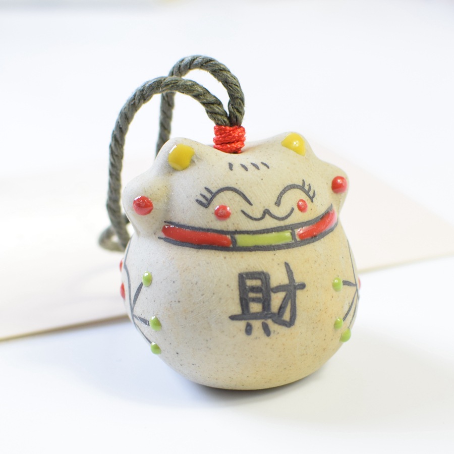 Japanese Creative Ceramic Lucky Cat Bell and Wind Chimes Pendant Furniture Decorative Porcelain craft Japanese Creative Ceramic Lucky Cat Bell and Wind Chimes Pendant Furniture Decorative Porcelain craft
