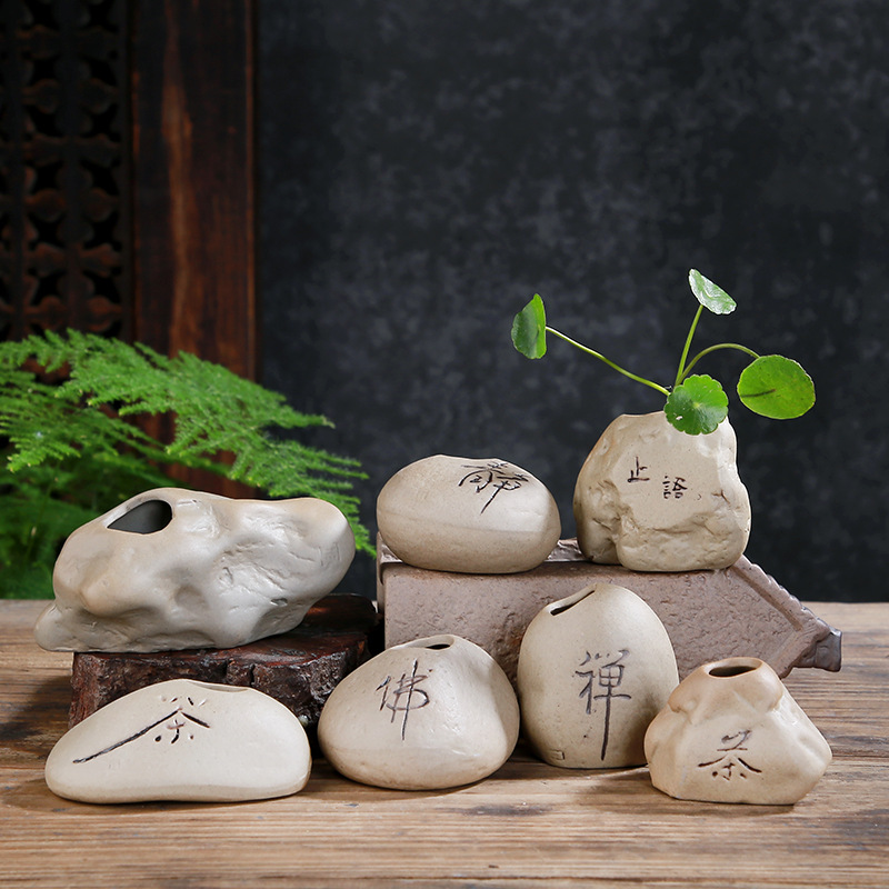 Porcelain craft Crafts Decoration Home Decorations Mini Desktop Hydrocotyle Ceramic Small Vase Flower Holder