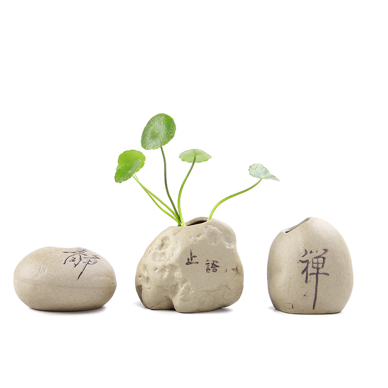 Porcelain craft Crafts Decoration Home Decorations Mini Desktop Hydrocotyle Ceramic Small Vase Flower Holder