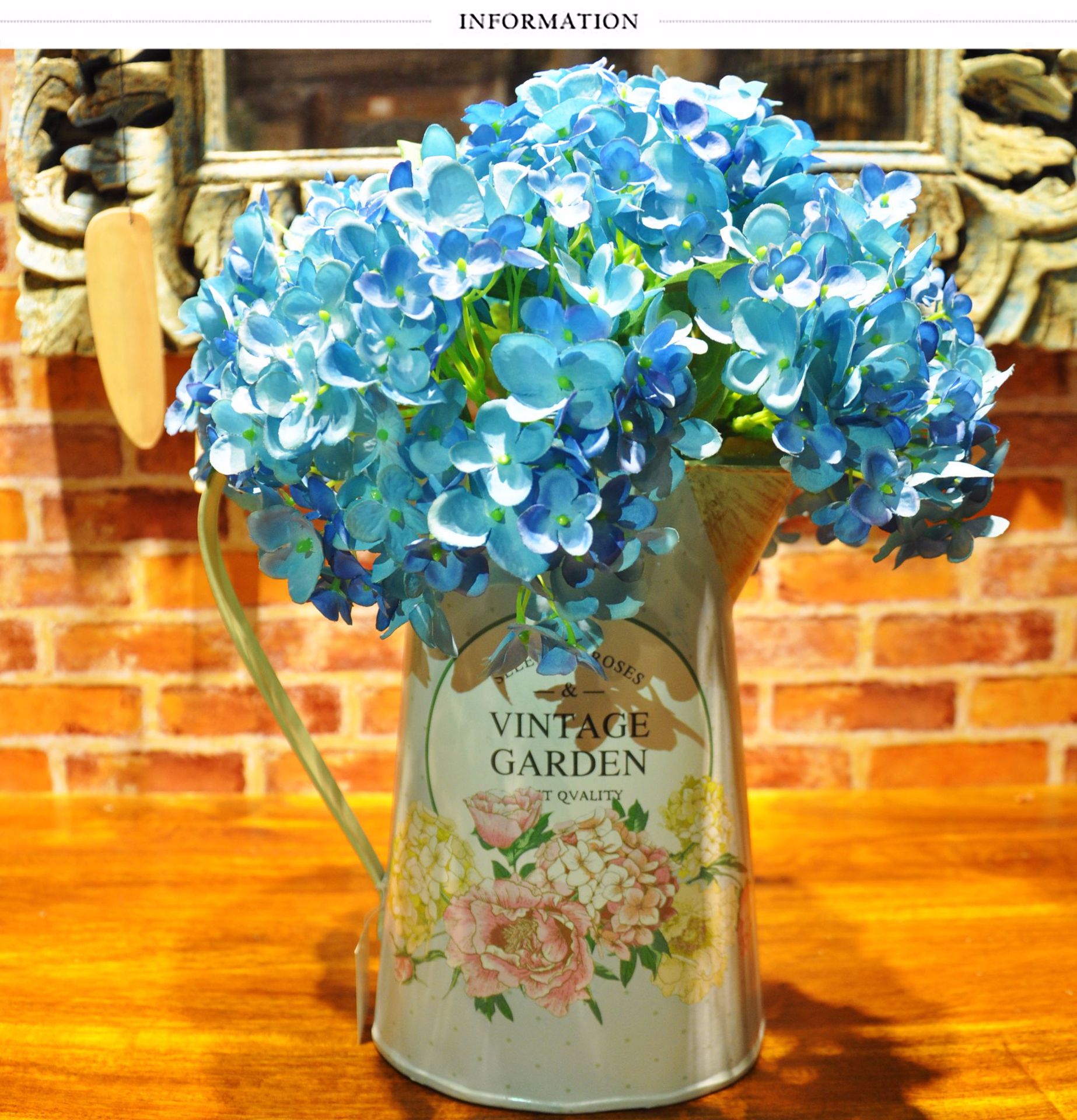 Shangpin thickened large industrial wind iron barrel hemp rope flower barrel cafe restaurant antique decoration iron art flower Shangpin thickened large industrial wind iron barrel hemp rope flower barrel cafe restaurant antique decoration iron art flower