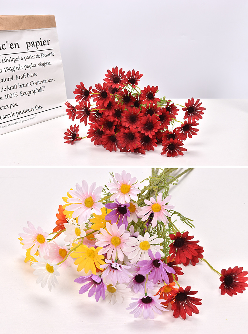 5-Head Dutch Chrysanthemum Artificial Daisy Calliopsis Home Wedding Photographic Prop Decoration Artificial Flower