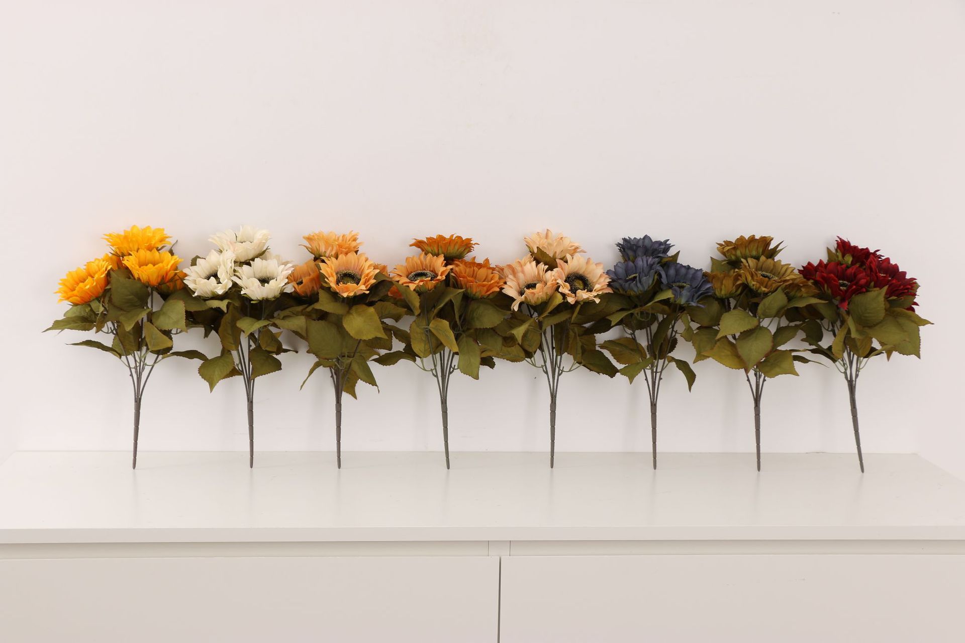 Artificial Sunflower Wholesale Artificial Flower Silk Flower Floor Taiyanghua Bundled Flower Home Decoration 5 Sunflowers
