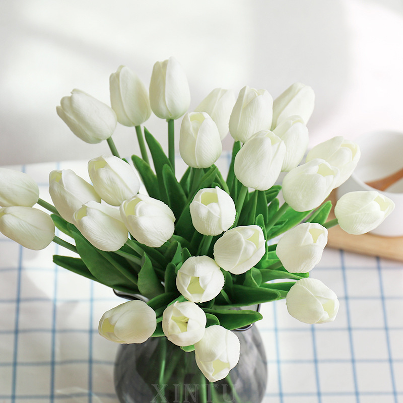  Pu Mini Tulip Artificial Flower Wedding Home Artificial Flower Photographic Prop Decorative