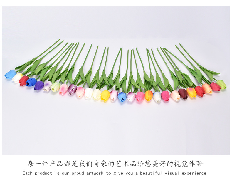 Pu Tulip Artificial Flower Artificial Flower Wedding Party Home Ornamental Flower Cross-Border Foreign Trade Flower 