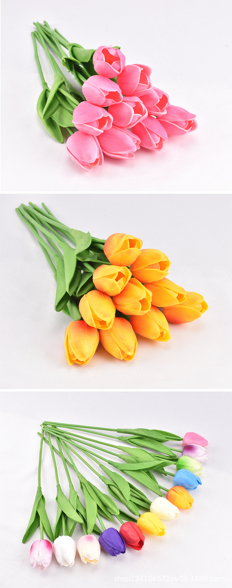 Pu Tulip Artificial Flower Artificial Flower Wedding Party Home Ornamental Flower Cross-Border Foreign Trade Flower 