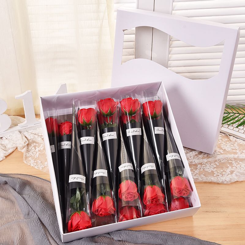 Mother&#039;s Day Gift Wedding Gifts Teacher&#039;s Day Valentine&#039;s Day Single Stem Rose Soap Flower Artificial Flower