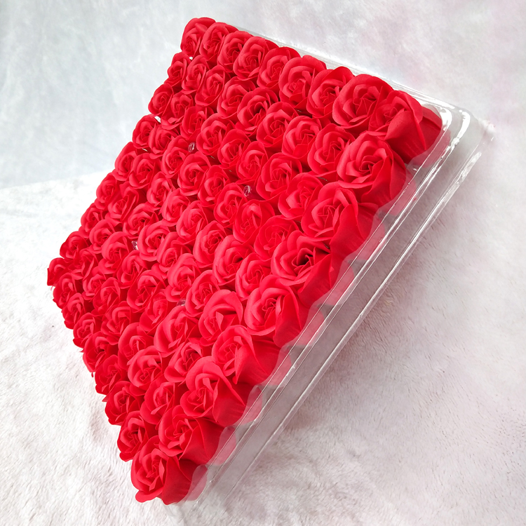 In Stock Wholesale No Seat Small Flower Head Soap Flower Head Artificial Rose Eternal Flower Soap Flower Gift Box Decoration Flower Material