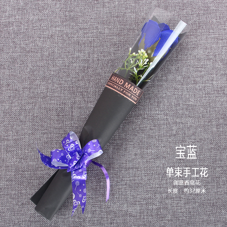 Christmas valentine's day creative single bundle of pure manual simulation rose soap flower factory foreign trade wholesale promotion activities