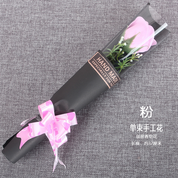 Christmas valentine's day creative single bundle of pure manual simulation rose soap flower factory foreign trade wholesale promotion activities