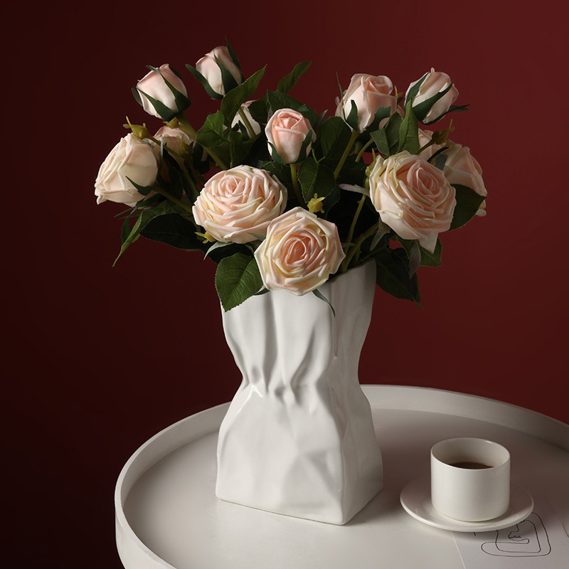 Moist Feeling Rose Bouquet Simulation Floral Decorations Home Indoor Decoration Wedding Fake Flower Photo Decoration Flowers