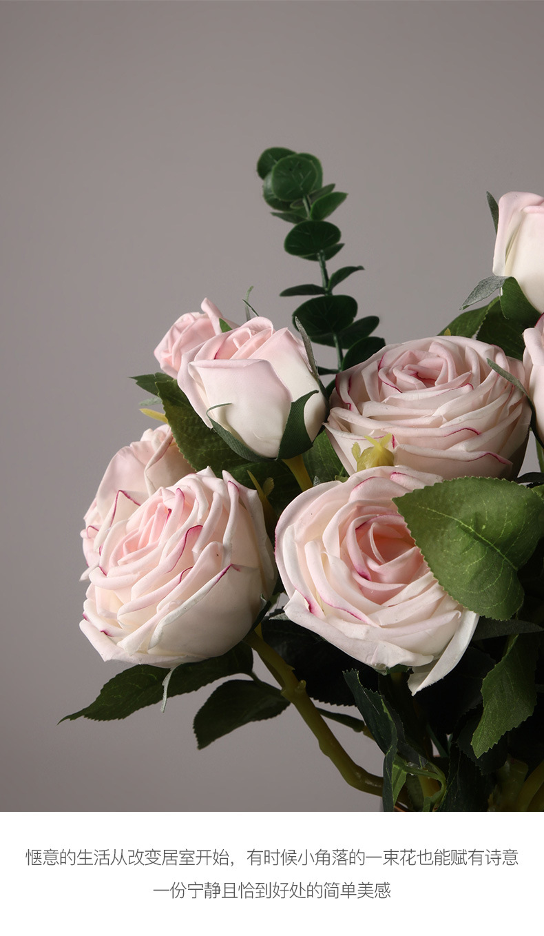 Moist Feeling Rose Bouquet Simulation Floral Decorations Home Indoor Decoration Wedding Fake Flower Photo Decoration Flowers